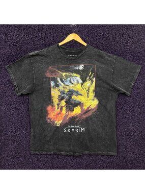 The Elder Scrolls V Skyrim Mineral Wash T-Shirt Size Extra Large